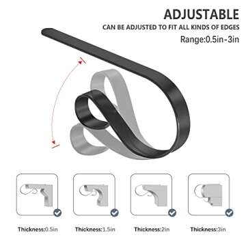 TAROSE Stocking Holders for Mantle, Christmas Stocking Holder Set of 4, Mantle Clip Fireplace Hooks Hanger for Christmas Party Decoration Supplies (Black)