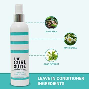 The Curl Suite Leave-In Conditioner for Curly Haired Women & Men - Hydrating Conditioner Spray to Protect & Style Curls - Leave-In Conditioner for Dry Damaged Hair - 8 Oz.