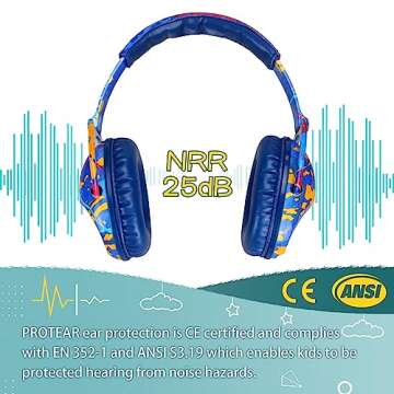 PROTEAR Kids Ear Protection,Autism Sensory Equipment, Cute Noise Cancelling Headphones For Toddlers & Kids & Teenagers, Ideal For Monster Jam,Air Show,Concerts, Events, NRR 25 dB,2024NEW