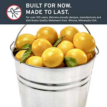 Behrens 10-Quart Durable Galvanized Steel Pail