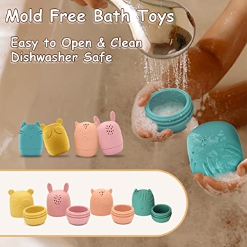 Mold Free Silicone Bath Toys Safe Fun Toddlers Eco-Friendly
