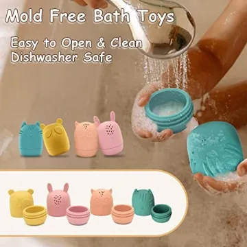 Mold Free Silicone Bath Toys Safe Fun Toddlers Eco-Friendly