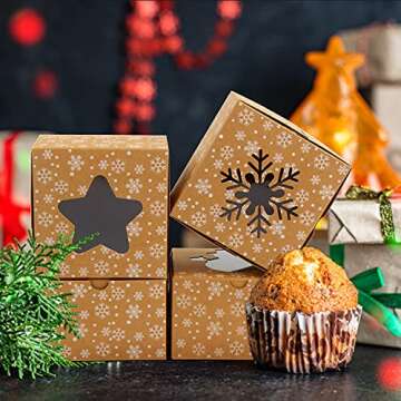 STEFORD Christmas Bakery Cookie Boxes for Festive Treats