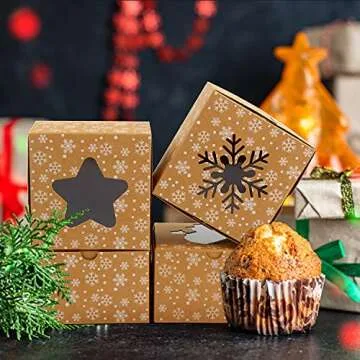 STEFORD Christmas Bakery Cookie Boxes for Festive Treats