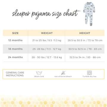 Burt's Bees Baby Baby Boys Pajamas, Zipfront Nonslip Footed Pjs, Organic Cotton Baby and Toddler Sleepers, Happy Herbivores, 24 Months US