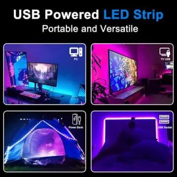 CHARKEE 50ft Bluetooth LED Strip Lights: USB Powered & Customizable