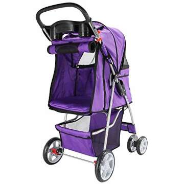 Paws & Pals Pet Stroller for Cats and Dogs in Lavender