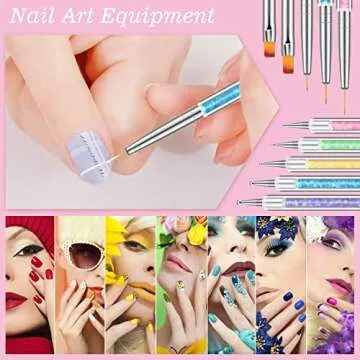 6 Pcs Nail Art Set with Palette & Brushes for Creativity