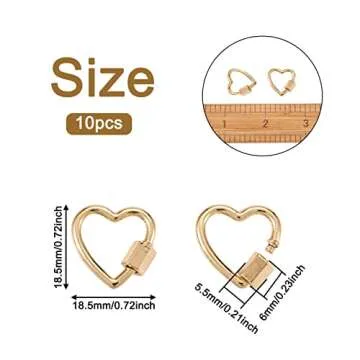 Elegant Brass Heart Lock Charms for DIY Jewelry Making