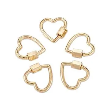 Elegant Brass Heart Lock Charms for DIY Jewelry Making