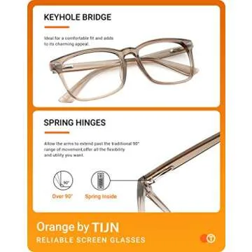 TIJN Blue Light Blocking Glasses Stylish Eye Protection