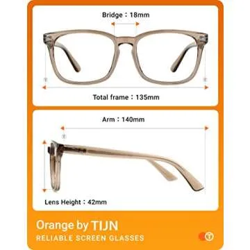 TIJN Blue Light Blocking Glasses Stylish Eye Protection