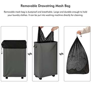 Lifesela X-Large Rolling Laundry Hamper for Easy Organization