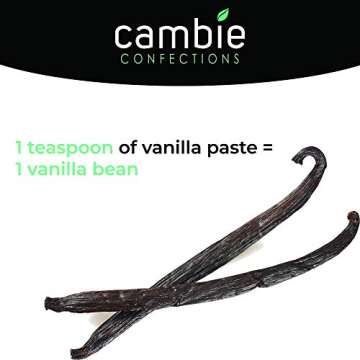 Madagascar Bourbon Vanilla Bean Paste | Cambie Confections All Natural Madagascar Vanilla Paste | For Bakers and Chefs | All Natural, Gluten Free, 4 oz