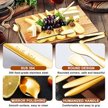 Mlurcu Cheese Butter Spreader Knives Set for Charcuterie Boards
