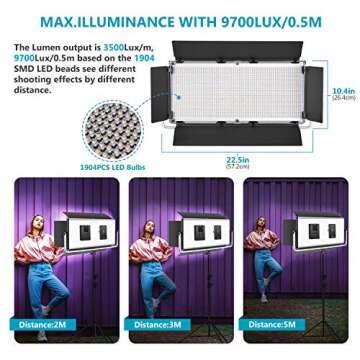 NEEWER 1904 LED Video Light - Dimmable Bi-Color Remote Control Light