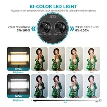 NEEWER 1904 LED Video Light - Dimmable Bi-Color Remote Control Light