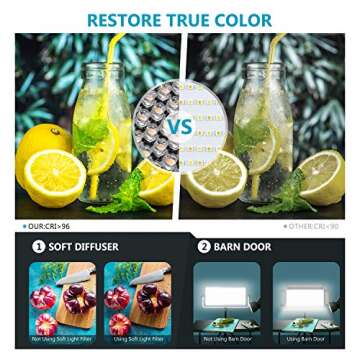 NEEWER 1904 LED Video Light - Dimmable Bi-Color Remote Control Light