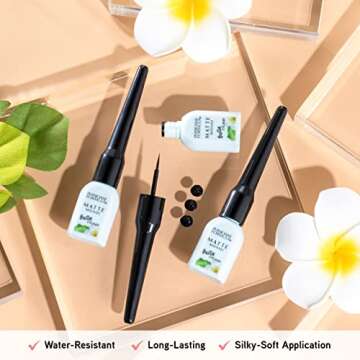 Physicians Formula Matte Monoi Butter Liquid Matte Eyeliner, Eye Makeup, Dermatologist Tested, Black, Brush Eye Liner
