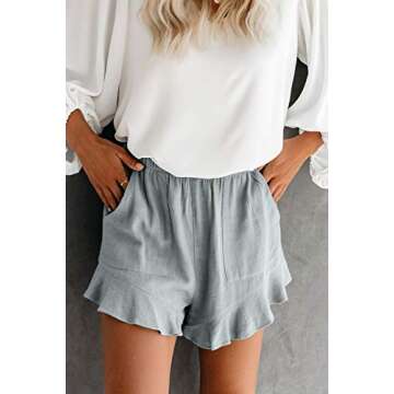 NEYOUQE Casual daily wear Hot Shorts for Women Party Going out fishing Street Running Aesthetic Cool pants with 4 pocket match long short sleeve tops blouses fashion cute beach Vacation clothes Gray S