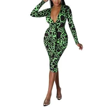 Sexy Deep V Neck Dress for Nights Out and Parties