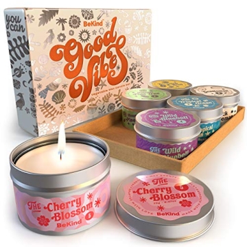 BeKind Good Vibes 6 Scented Candles Set for Relaxation