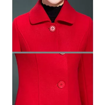 Jenkoon Women's Red Wool Trench Coat - Winter Style