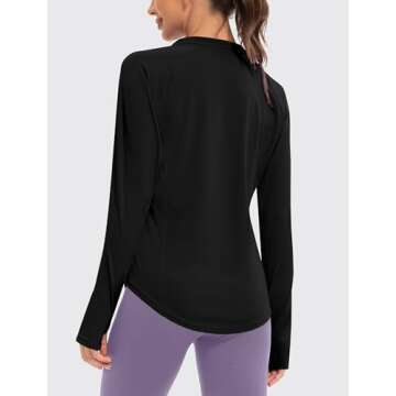 addigi Women's 1/4 Zip Pullover Long Sleeve Workout Tops Athletic Running Yoga Hiking Quick Dry UPF ...