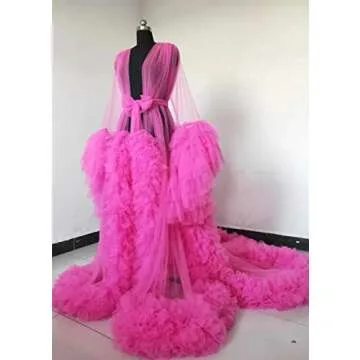 BATHGOWN Tulle Robe Dressing Gown for Stunning Pregnancy Photoshoot