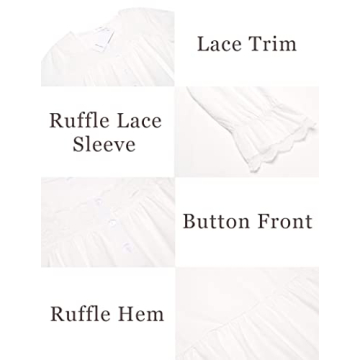 Ekouaer Victorian Cotton Nightgown - X-Large