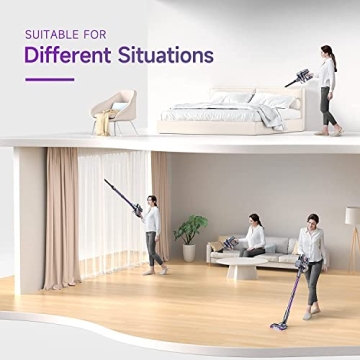 Lubluelu Cordless Vacuum with Powerful 25000Pa Suction