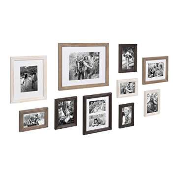 Kate and Laurel Bordeaux Gallery Wall Kit, Set of 10 with Assorted Size Frames in 3 Different Finish...