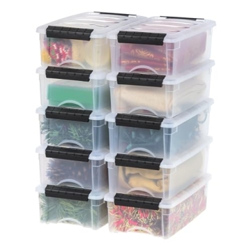 IRIS USA Stackable Plastic Storage Bins - Organizing Solution, BPA-Free, Clear