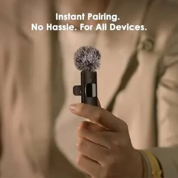 Mini Mic Pro - Wireless Microphone for iPhone, iPad, Android, Lavalier Microphone for Video Recording - 2 Pack iPhone Mic Crystal Clear Recording (for iPhone 15/16, Android)