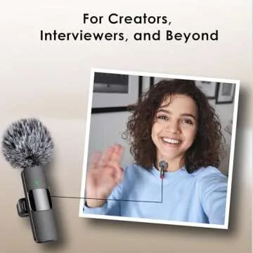 Mini Mic Pro - Wireless Microphone for iPhone, iPad, Android, Lavalier Microphone for Video Recording - 2 Pack iPhone Mic Crystal Clear Recording (for iPhone 15/16, Android)