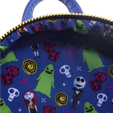 Loungefly Backpack Disney - The Nightmare Before Christmas 30th - Backpack - Disney: The Nightmare Before Christmas - Cute Collectable Bag - Gift Idea - Official Merchandise