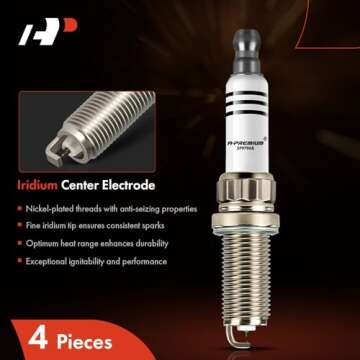A-Premium Iridium Platinum Spark Plugs Compatible with Mini Cooper 2007-2015, Cooper Countryman 2011-2016, Cooper Paceman 2013-2016, Pack of 4