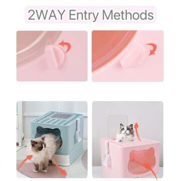 Top Entry Litter Box with Activated Carbon for Cats