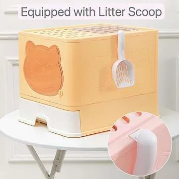 Top Entry Litter Box with Activated Carbon for Cats