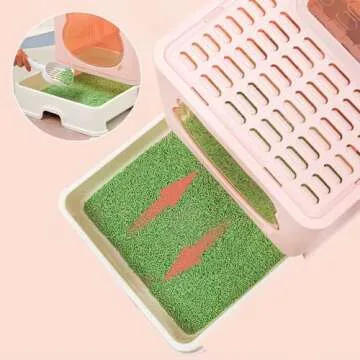 Top Entry Litter Box with Activated Carbon for Cats