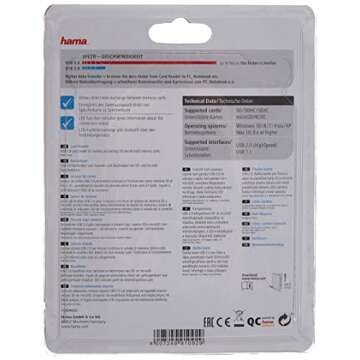 Hama 91092 | 8in1 SD/MicroSD Card Reader for Effortless Data Transfer