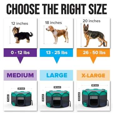 Ruff 'N Ruffus Portable Foldable Pet Playpen + Carrying Case & Collapsible Travel Bowl | Indoor/Outd...