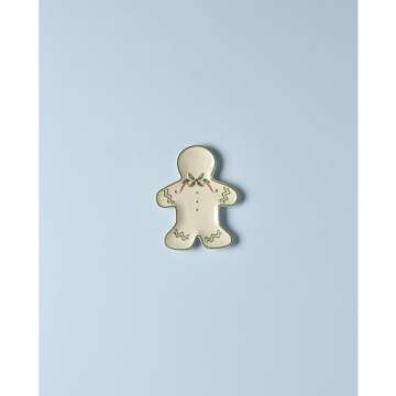 Lenox Holiday Gingerbread Man Accent Plate, 0.70 LB, Red & Green