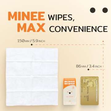 Impossibly Compact Travel Wipes with Natural Extracts - Skin-Friendly Wet Wipes, Hypoallergenic & Unscented for Adults, Kids & Baby Care - 10 Pack Total 60 Wipes