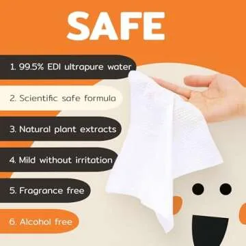 Impossibly Compact Travel Wipes with Natural Extracts - Skin-Friendly Wet Wipes, Hypoallergenic & Unscented for Adults, Kids & Baby Care - 10 Pack Total 60 Wipes