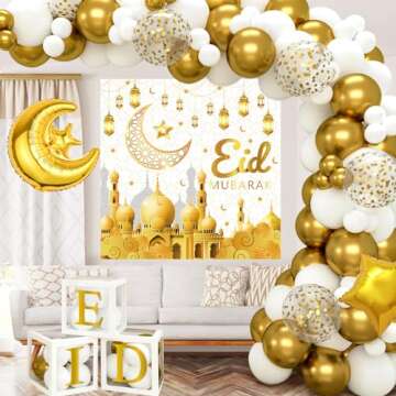 Eid Mubarak Decorations - 96PCS Elegant Balloon Set
