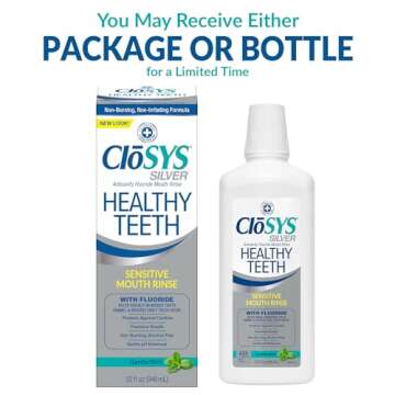 Closys Healthy Teeth Anti-Cavity Oral Rinse Mouthwash with Fluoride, Non-Burning, Non-Irritating –...