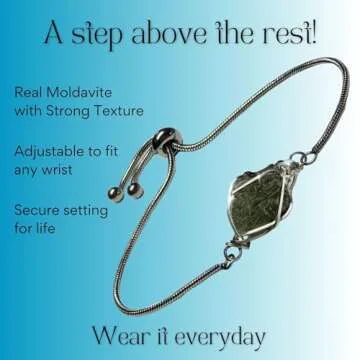 Genuine Moldavite Crystal Bracelet for Women - High Vibration for Manifestation Transformation Authentic Moldavite Bracelet Crystal | Self-Healing Moldavite Stone Christmas Gift for her (1.33 gram)