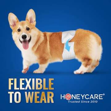HONEY CARE Male Dog Wraps, 50 Absorbent Sizes Small