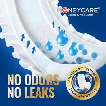 HONEY CARE Male Dog Wraps, 50 Absorbent Sizes Small